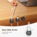 6 PCS/Set Under Desk Cable Management Cord Holder Cable Organizer Magnetic Cable Clip Smooth Adjustable Cord Clamp Holder.