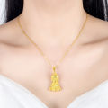 Gold-plated Buddha head chanting Buddhist scriptures, Buddha pendant, auspicious ornaments, sand gold Buddha head pendant. 