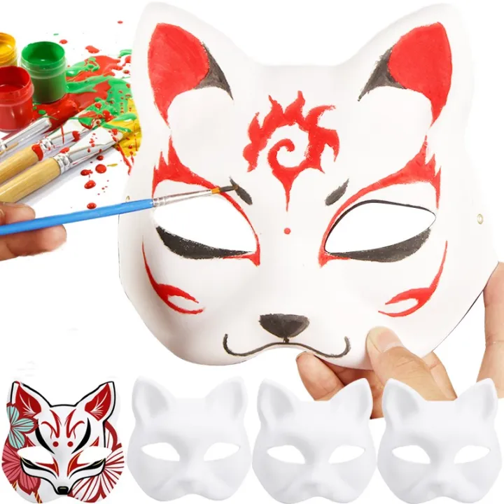 1%20Pcs%20Anime%20Halloween%20Foxes%20Mask%20Japanese%20Cosplay%20Rave%20Hand-Painted%20Anime%20Demon%20Slayer%20Half%20Face%20Cat%20Masks%20Festival%20Party%20Props%20-%20Image%204