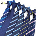 Tie men's navy blue striped formal dress business groom shirt to work interview professional hand-made tie. 