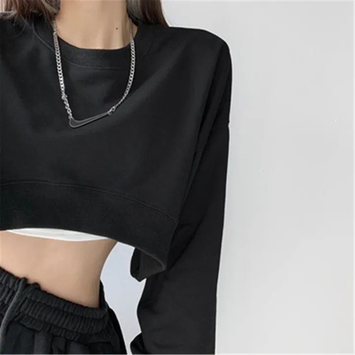 Women%20Long%20Sleeve%20Cropped%20Crop%20Top%20Hoodies%20Sweatshirt%20Causal%20Loose%20Pullover%20Tops%20Hickeys%20Miees%20-%20Image%204