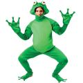 Men Halloween Frog Costume, Open Face Jumpsuit with Webbed Hands & Boot Covers (Green).