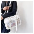 Japanese Kawaii Shoulder Bag For Women PU Leather Itabag Transparent Bag JK Tote Bag Handbags Preppy Bag ita bag Crossbody Bag. 