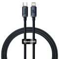Baseus Crystal Shine Series 20W Fast Charging Type C to Lightning Data Cable 1.2m/2m - Cable Protector.