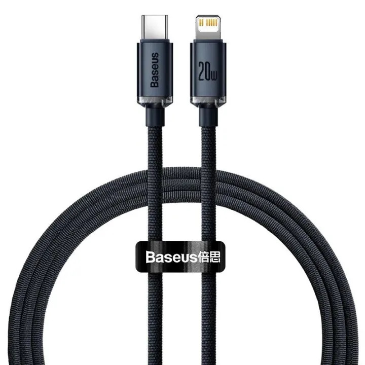 Baseus%20Crystal%20Shine%20Series%2020W%20Fast%20Charging%20Type%20C%20to%20Lightning%20Data%20Cable%201.2m/2m%20-%20Cable%20Protector%20-%20Image%204