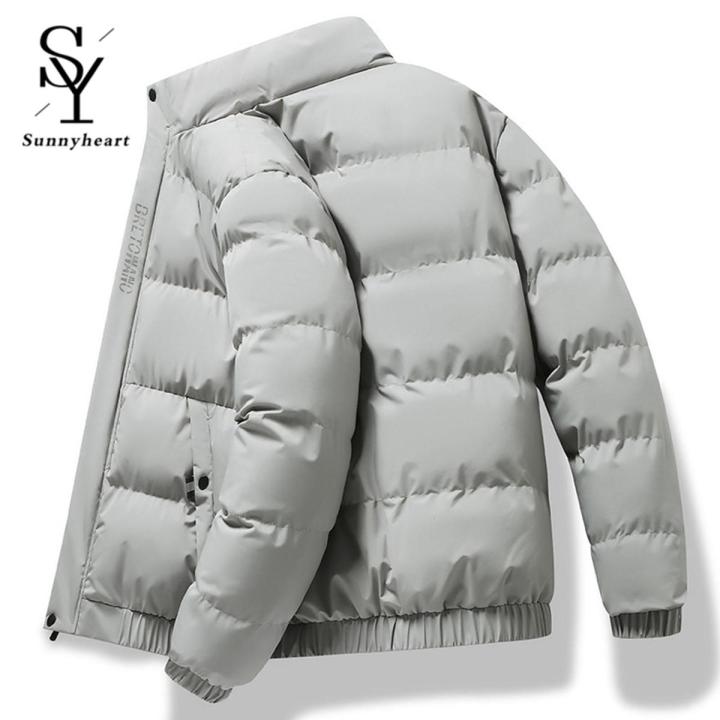 Men Jacket Letter Print Windproof Elastic Cuff Jacket Coat