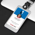 NEW Aluminium Alloy Vertical ID Card Holder Lanyard Gold Silver Card Holder Name Tag Badge Holder Business Office Supplies. 