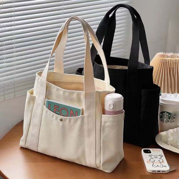 Women Canvas Shoulder Bags College Girl Books Handbag Cotton Cloth