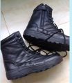 Biker Boots For Men All Season leather High Ankle Style Safety Boots Black Color.