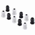 2Pcs- PG9 PG-9 Waterproof Plastic Cables Gland Connector Joint 4-8mm Adjustable With Lock Nut Cables Glands Machine Control Box Distribution Panel. 