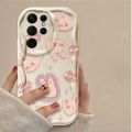 S24 Ultra Cute Pink Rabbit Phone Case For Samsung Galaxy S24Ultra S24 S23 S22 Plus S21 S20 FE A25 A55 A35 5g Soft Silicone Cover. 