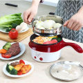 Multifunctional non-stick electric rice cooker frying pan cooking pot with steamer 1.5L.