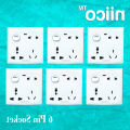 NIICO Classic 6 Pin Wall Switch Socket-6 PCS Combo.