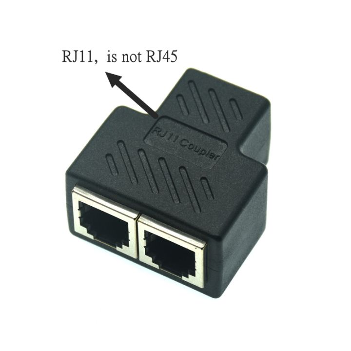 1pcs Rj11 6p6c 6p4c 6p2c Female To Female 1 To 2 Splitter Connection Telephone Coupter Cable