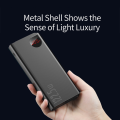 Baseus Adaman 22.5W 20000mAh Metal Digital Display Power Bank – Fast Charging QC3.0 PD3.0, Dual USB + Type-C Output, Smart LED Screen, Quick Recharge External Battery for iPhone, Samsung, Xiaomi, Huawei & All Devices – Black.