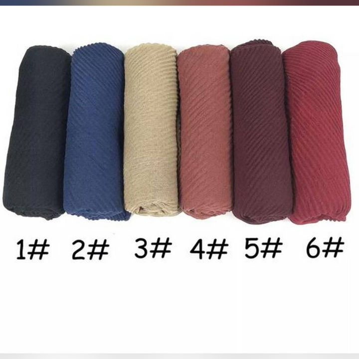 Exclusive Colour 6Pcs Crinkle Hijab for Women