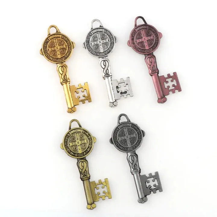 5%20Colors%20Catholicism%20Christian%20Jewelry%20Key%20Charms%20Saint%20Benedict%20Key%20Pendants%20For%20DIY%20Pendants%20Necklace%20-%20Image%202