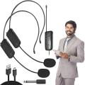 2.4G Head-mounted Wireless Lavalier Microphone Set Transmitter with Receiver for Amplifier Voice Speaker Teaching Tour Guide.