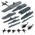 【Exclusive】 17pcs Naval Ship Play Set Helicopter Model Kits Model Battleship For Children Boys Girls Kids. 