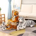 Length including Tail Cartoon Anime Tiger Plush Toy Decor Simulation Tiger Soft Animal Tiger Plush Pillow Doll Kids Gift Stuffed. 