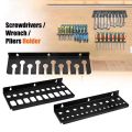 Practical Wall Mount Hardware Tool Hanger Space-Saving Screwdriver Organizer Wall Tool Organizer Black Wrench Organizer Metal Tool Storage Rack House Hold.