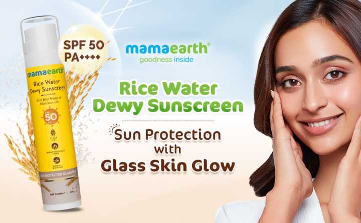 Mamaearth%20Rice%20Water%20Dewy%20Sunscreen%20with%20Rice%20Water%20&%20Niacinamide%20SPF%2050%20PA%20++++%2050g%20INDIAN%20-%20Image%204