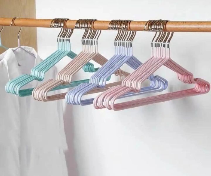 6/10 Pcs Non-Slip Metal Hook Hangers - Multicolor - cloth hanger/