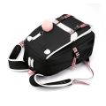 Large School Bags for Teenage Girls USB Port Canvas Schoolbag Student Book Bag Fashion Black Pink Teen School Backpack.