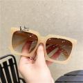 【linfang store】Square Women Vintage Oversized Sun Glasses Goggles Ladies Big Frames Sunglass UV400 White Green Eyewear.