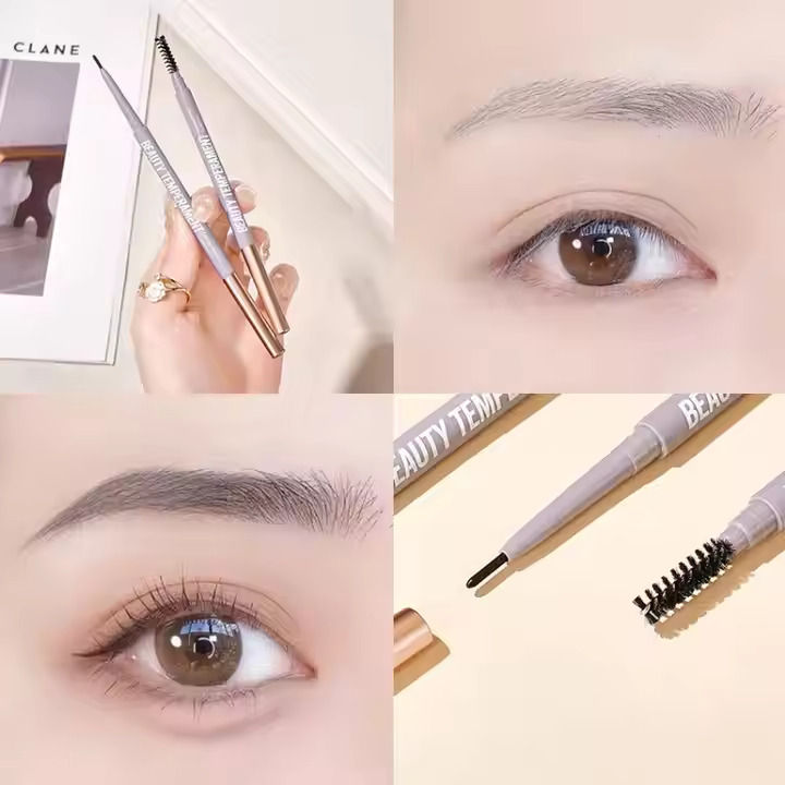 Natural Double Heads Automatic Waterproof Eyebrow Pencil With Eyebrow Brush