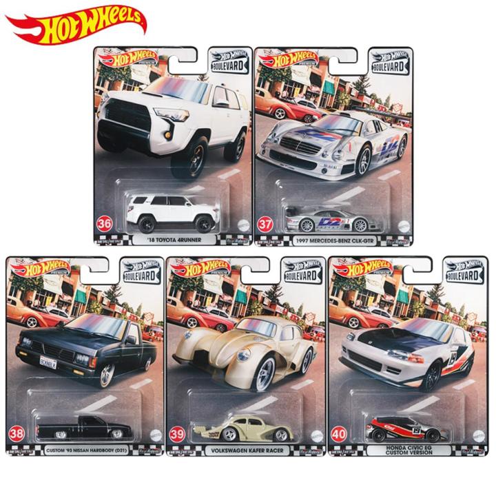 【The road to happiness Store】2021 Hot Wheels Toyota 4Runner Benz CLK-GTR Nissan Hardbody Volkswagen Racer Honda Civic 1:64 DieCast Car Toy