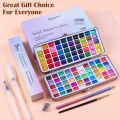 Giorgione G-ZG 100 colors metallic pearlescent solid watercolor paint with water ink brush set with metal box. 
