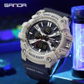 SANDA Three Screen Multifunctional Timing Watch Outdoor Waterproof Night Light Men's Watch SD3366-6.