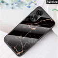 Phone case For OPPO A38 Back cover Fashion Marble Hard Tempered Glass Protector Soft Silicone Cover For OPPO A38 Cover cases.