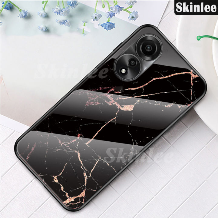 Phone%20case%20For%20OPPO%20A38%20Back%20cover%20Fashion%20Marble%20Hard%20Tempered%20Glass%20Protector%20Soft%20Silicone%20Cover%20For%20OPPO%20A38%20Cover%20cases%20-%20Image%203