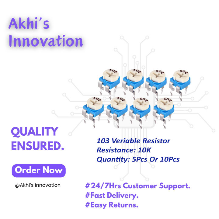 103 Variable Resistor Potentiometer 10K ohm 5Pcs