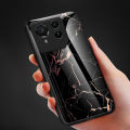 Biruiqu For ASUS ROG Phone 9 Pro Shockproof Fashion Marble Tempered Glass Back Case Cover.