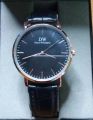 WD01 Leather Analog Watch For Men -Gold.