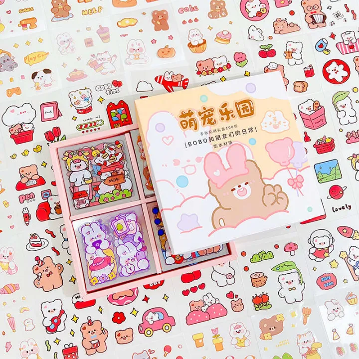 MOMO%20Sauce%20Cartoon%20Handheld%20Tent%20Set%20of%20100%20Cute%20Stickers%20PET%20Waterproof%20Transparent%20Cup%20Sticker%20Picture%20-%20Image%207
