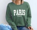 Paris France Sweatshirt Trendy Varsity Sweatshirt 100% Cotton fashion Vintage unisex Long Sleeve sweatshirt. 