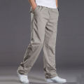 Mens casual Cargo Cotton pants men pocket loose Straight Pants Elastic Work Trousers Fit Joggers Male Super Large Size. 