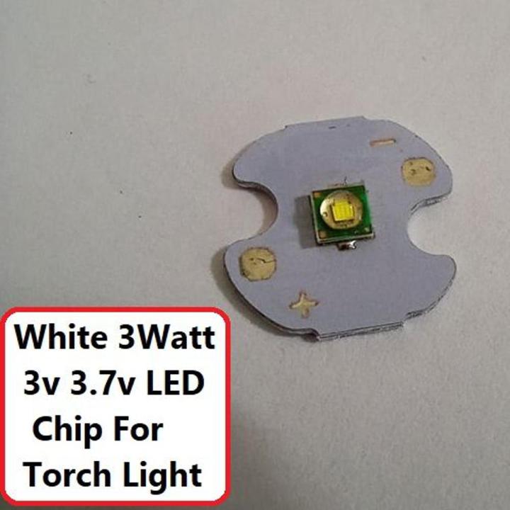 16mm Torch Light WHITE Color 3 Watt LED Chip 3.1V 3.7V 3W With Metal Plate Heatsink Heat Sink Aluminum Base 16mm PCB DIY For Torch Light LED Lights Bulbs