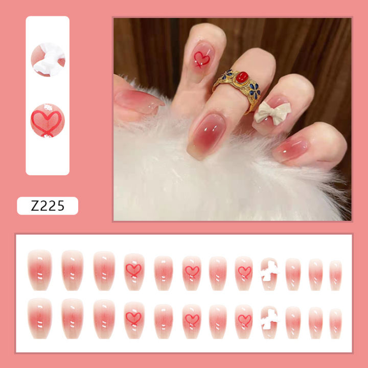 %E3%80%90The%20road%20to%20happiness%20Store%E3%80%91Short%20Fake%20Nails%20Square%20Head%20Love%20Rhinestone%20White%20Fake%20Nail%20Korean%20Cute%20False%20Nails%20Nail%20Art%20With%20Design%20For%20-%20Image%203