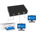 Printer Sharing Switch Hub for 2 PC - 1 Printer /Pinter Data Switch 2 Port/.