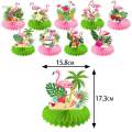 9x Flamingo Honeycomb Centerpieces Table Centerpieces Aloha Popular Flamingo Themed Honeycomb Flamingo Paper for Office Baby Shower Birthday. 