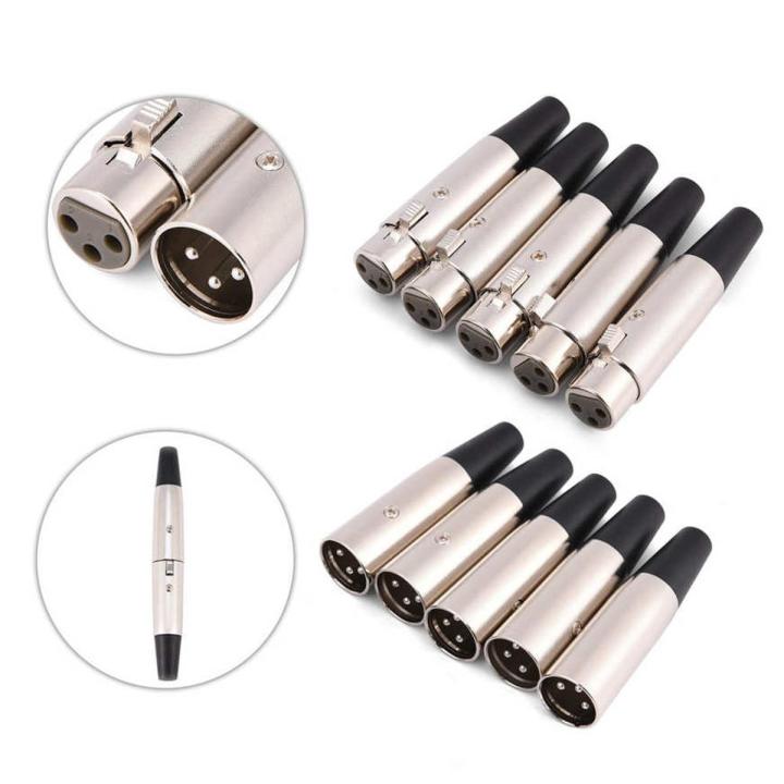 xlr female connector 5 Pairs 3-Pin XLR Mic Microphone Audio Connector Male Plug + Female Socket
