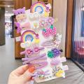 Cute Fruit Rainbow Flower Kids Headwear Baby Girl Hair Accessories for Toddler Girl Hair Clip, 14 Pieces, for Children's Hairpins. 