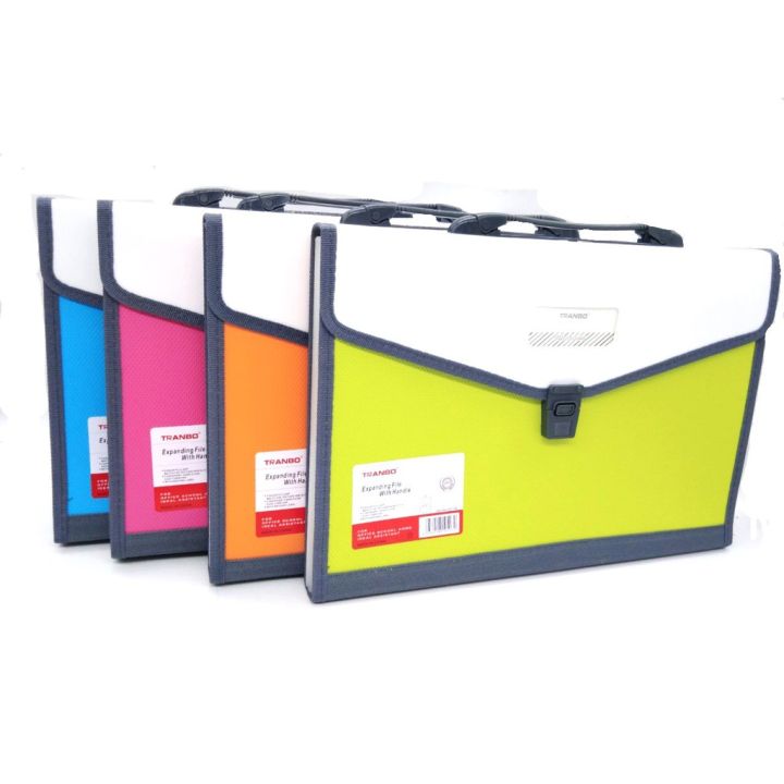TRANBO Plastic Expanding Bag File Folder with 13 Section Pockets, Foolscape Size
