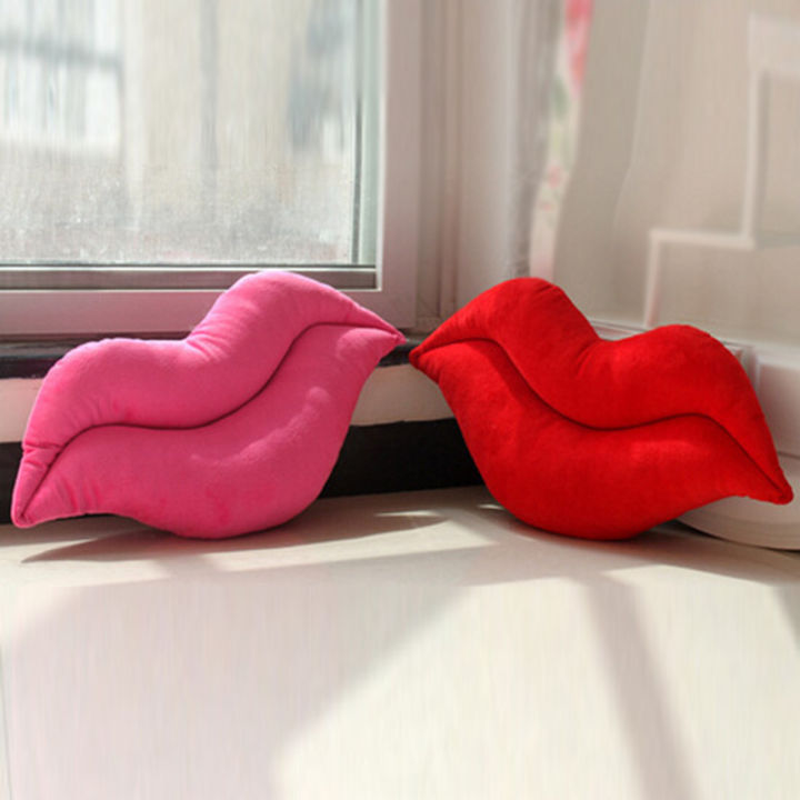Stuffed Toys New Beautiful Red Lips Pillow Office Pillow Children's Doll Home Decorations
