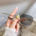 Men Women New Rimless Myopia Glasses Fashion Style Anti-blue Ray Near Sight Eyewear Unisex Frameless Prescription Eyeglasses. 